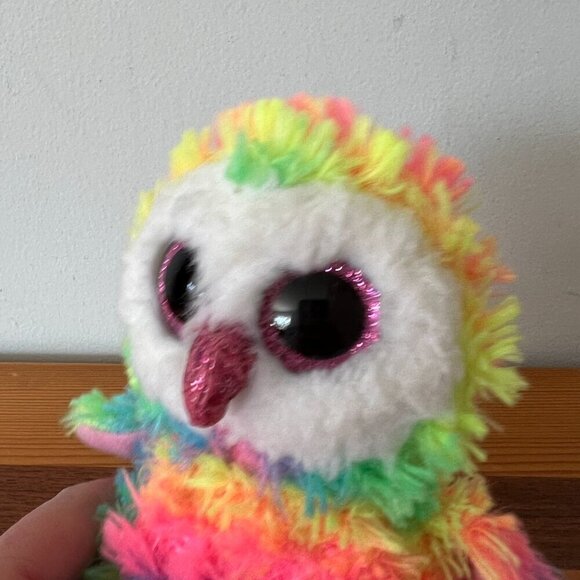Ty Beanie Boo Owen The Owl Neon - Picture 2 of 3